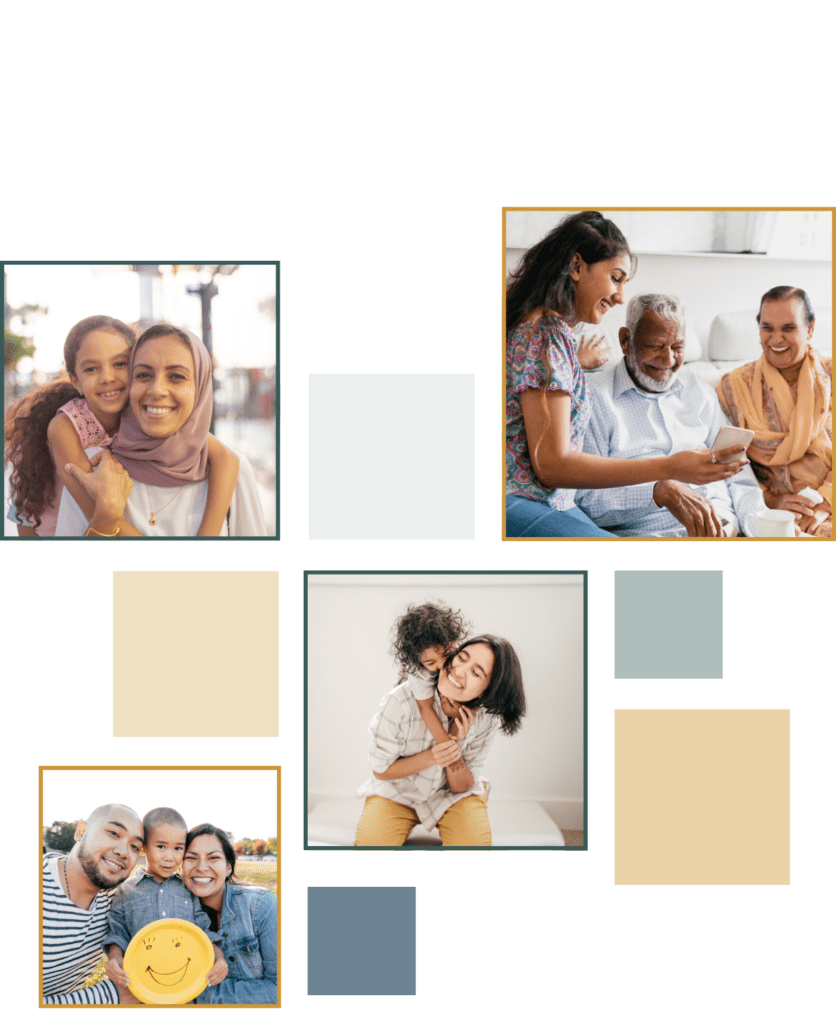 Collage of families who would take FamilyWise Program